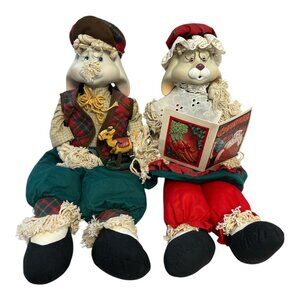 Vintage House of Lloyd Christmas Around the World Bunny Couple Shelf Sitters 16"